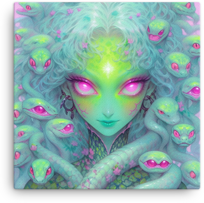 Mystical Serpent Enchantress Canvas