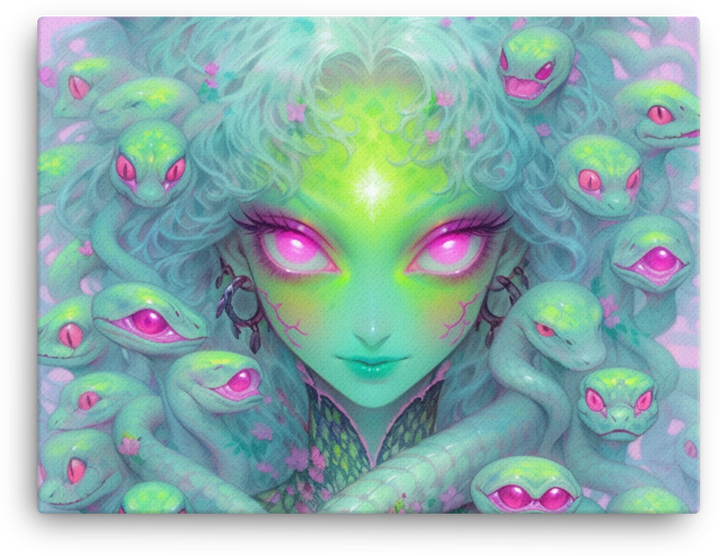 Mystical Serpent Enchantress Canvas