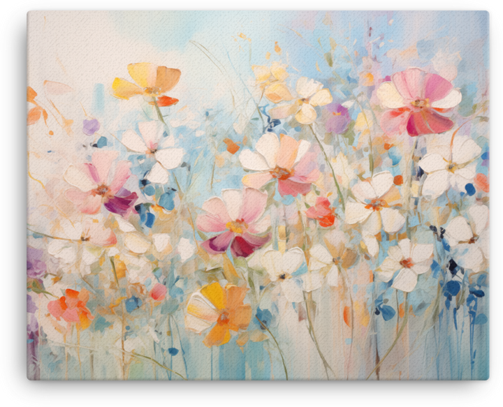 Pastel Wildflowers Breeze Canvas Wall Art wall art
