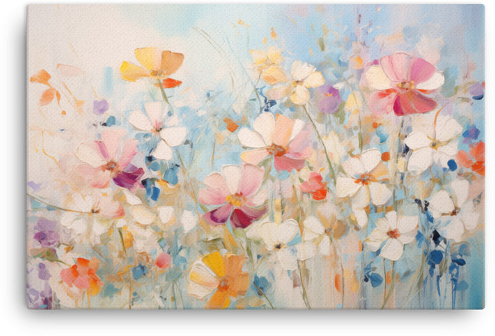 Pastel Wildflowers Breeze Canvas Wall Art wall art