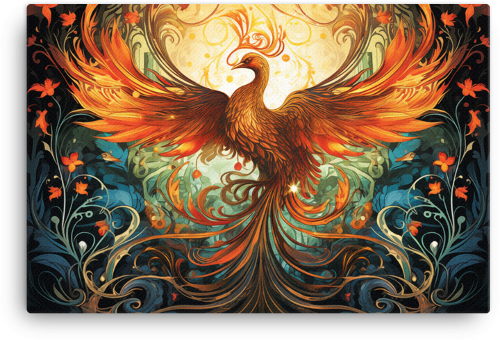 Phoenix Rebirth Artistry Canvas Wall Art