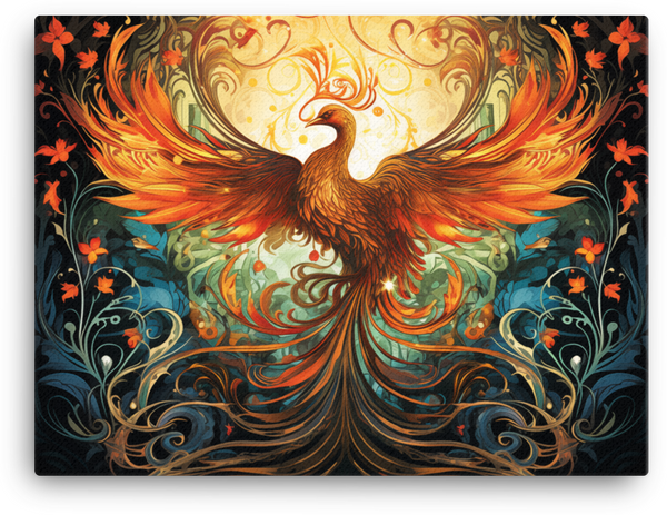 Phoenix Rebirth Artistry Canvas Wall Art