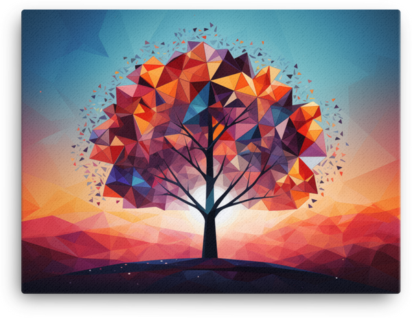 Polygraphic Sunset Tree Canvas wall art