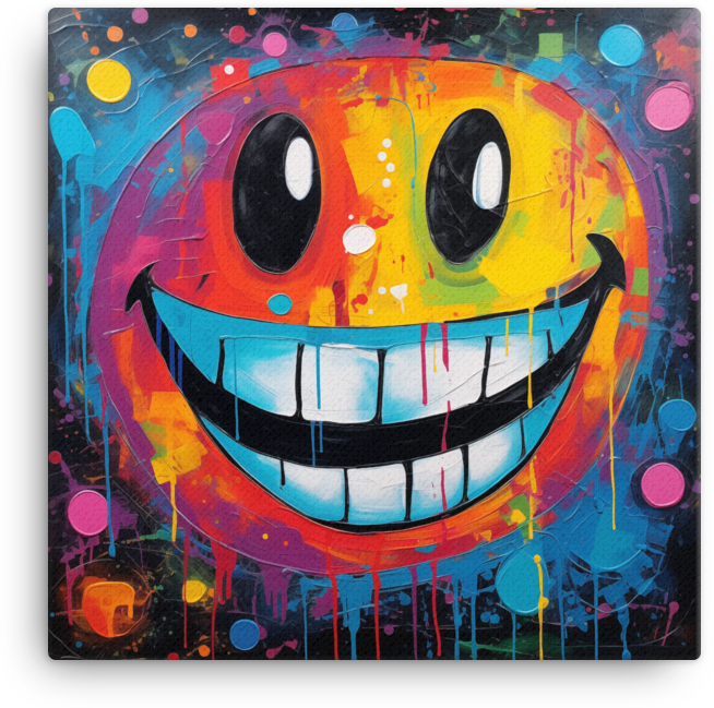 Pop Art Splatter Smile Canvas