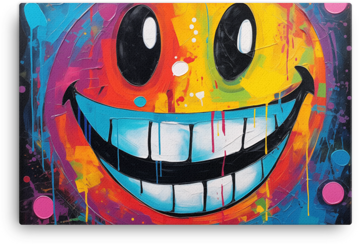 Pop Art Splatter Smile Canvas