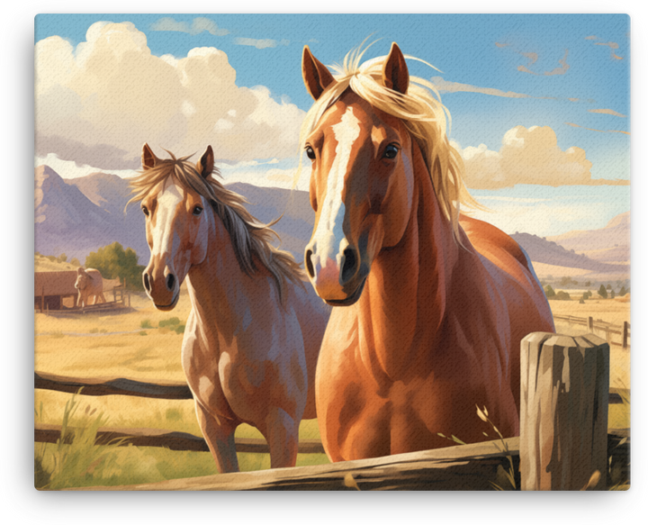Prairie Companions Horse Canvas Wall Art
