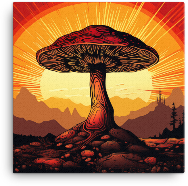 Radiant Mushroom Solstice Canvas