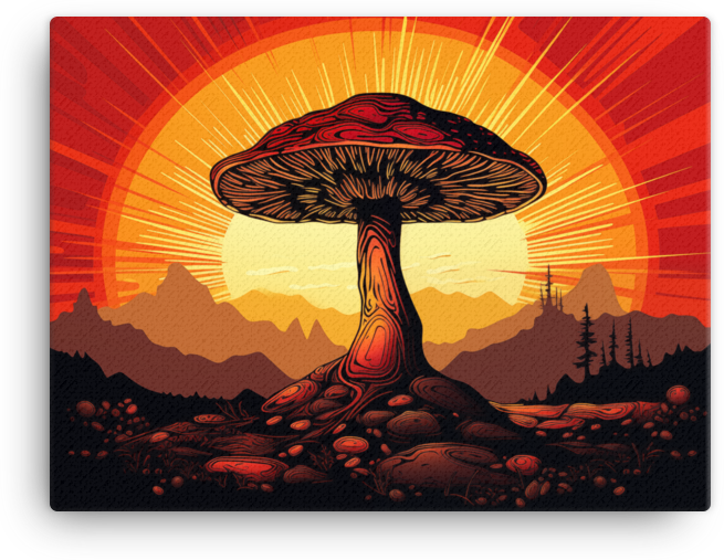 Radiant Mushroom Solstice Canvas