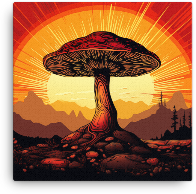 Radiant Mushroom Solstice Canvas