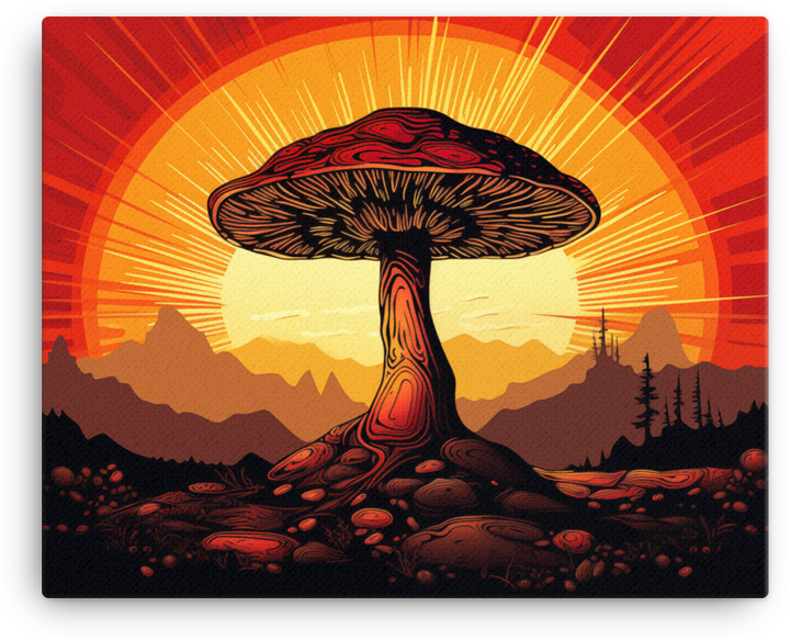 Radiant Mushroom Solstice Canvas