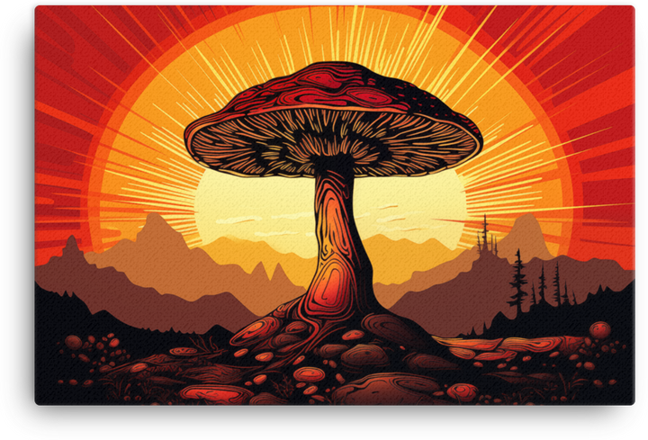 Radiant Mushroom Solstice Canvas