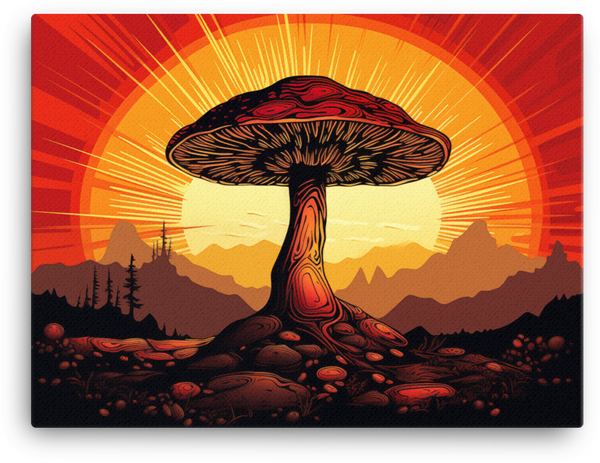 Radiant Mushroom Solstice Canvas