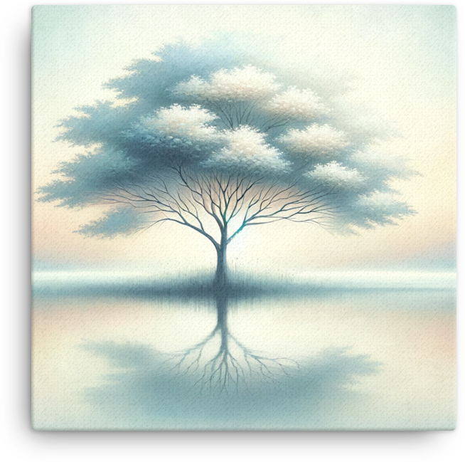 Reflective Serenity Tree Canvas wall art