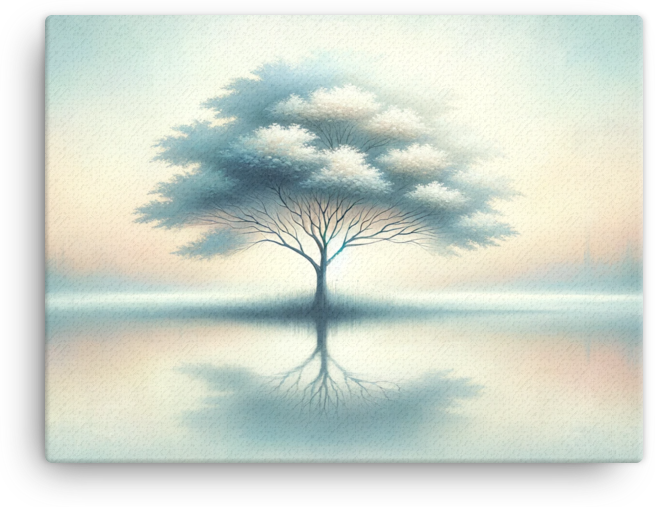 Reflective Serenity Tree Canvas wall art