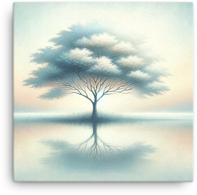 Reflective Serenity Tree Canvas wall art