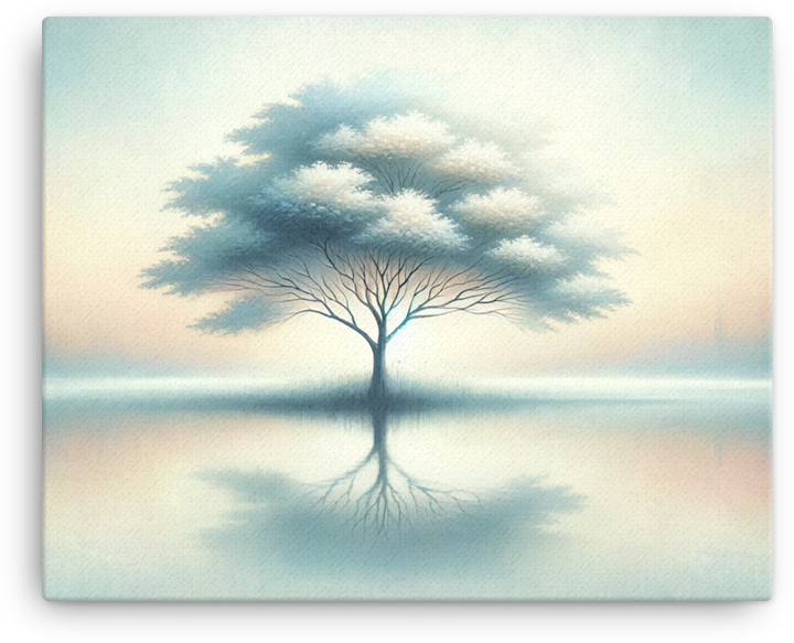 Reflective Serenity Tree Canvas wall art