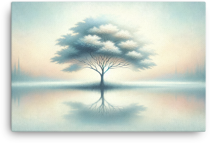 Reflective Serenity Tree Canvas wall art