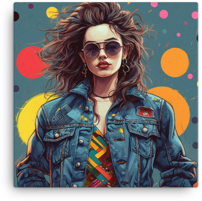 Retro Woman in Sunglasses Canvas