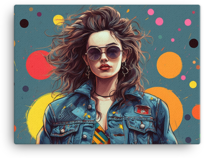 Retro Woman in Sunglasses Canvas