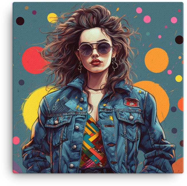 Retro Woman in Sunglasses Canvas