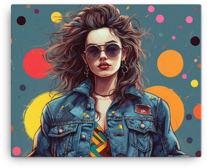 Retro Woman in Sunglasses Canvas