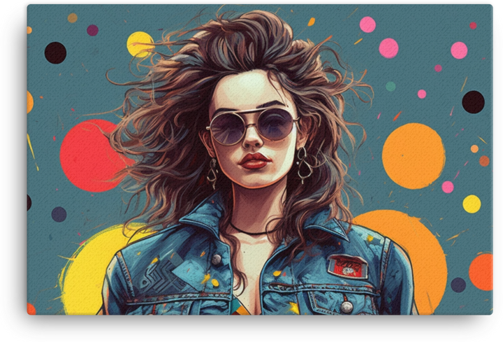 Retro Woman in Sunglasses Canvas