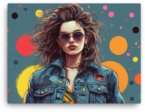 Retro Woman in Sunglasses Canvas