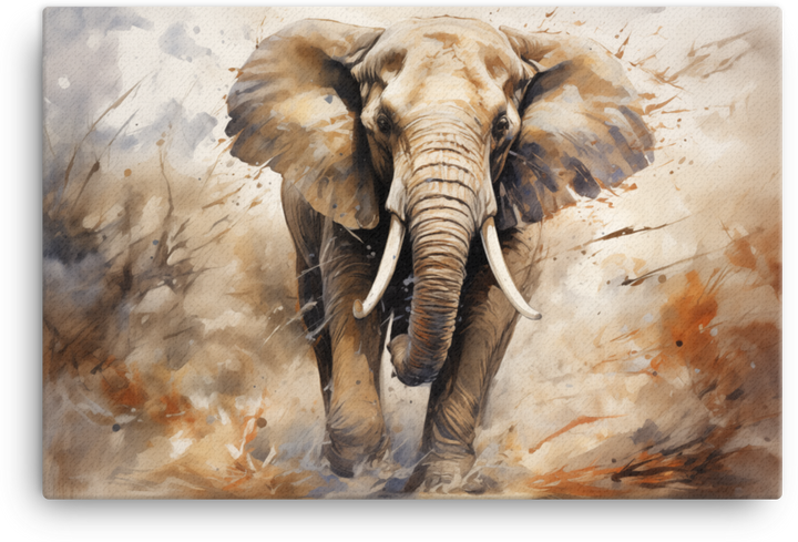 Sahara Dust Elephant March Canvas Wall Art