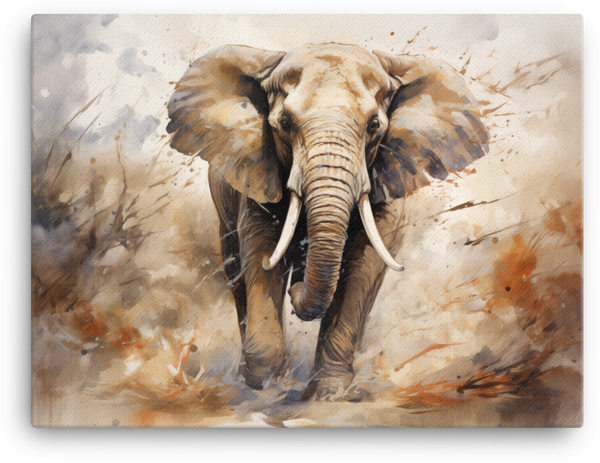 Sahara Dust Elephant March Canvas Wall Art