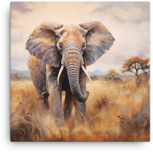 Savannah Giant Elephant Canvas Wall Art