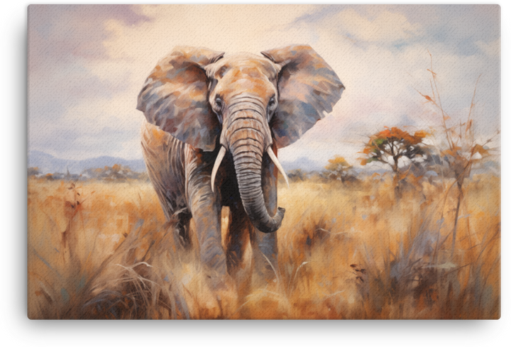 Savannah Giant Elephant Canvas Wall Art