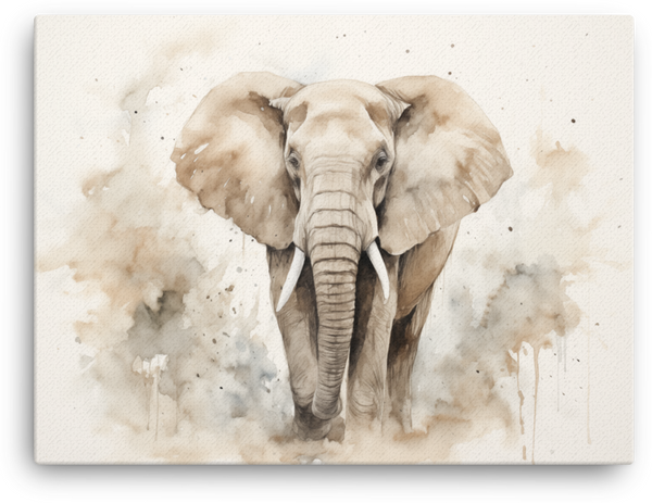 Savannah Serenity Elephant Canvas Wall Art
