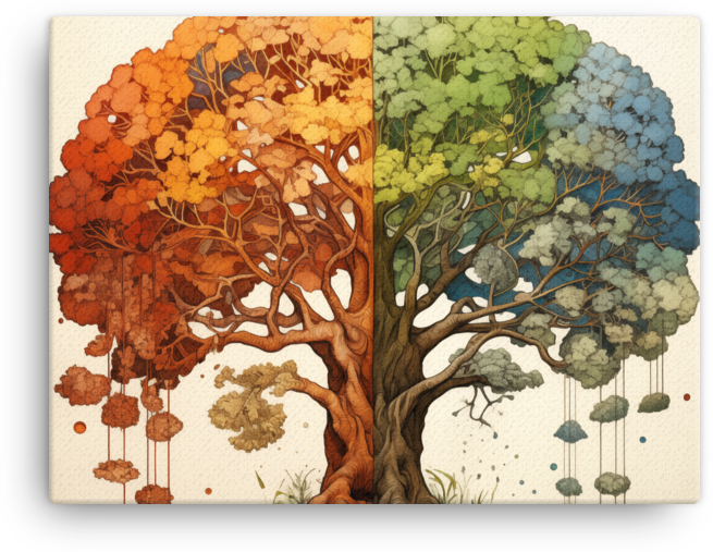 Seasons of Life Tree Canvas wall art