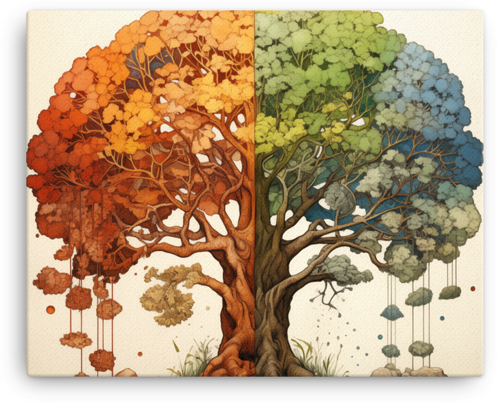 Seasons of Life Tree Canvas wall art