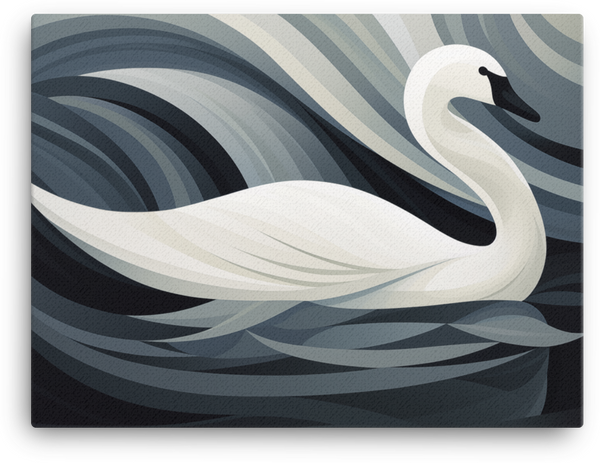 Serenity Swan in Swirling Waters Canvas Wall Art