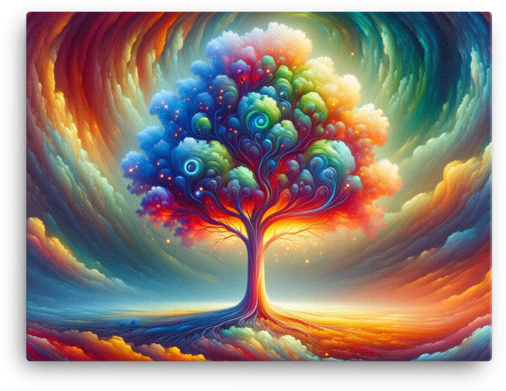 Spectrum Tree at Celestial Twilight Canvas wall art