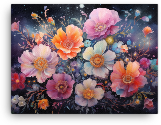 Starry Night Floral Whisper Canvas Wall Art wall art