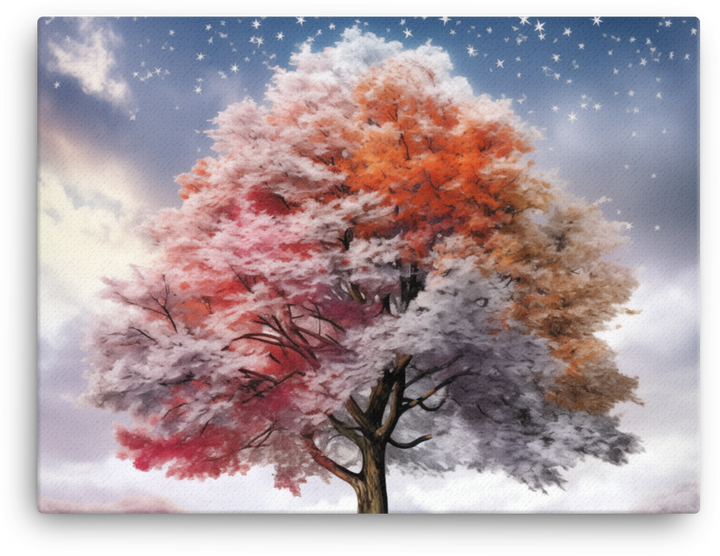 Starry Seasonal Spectrum Tree Canvas wall art