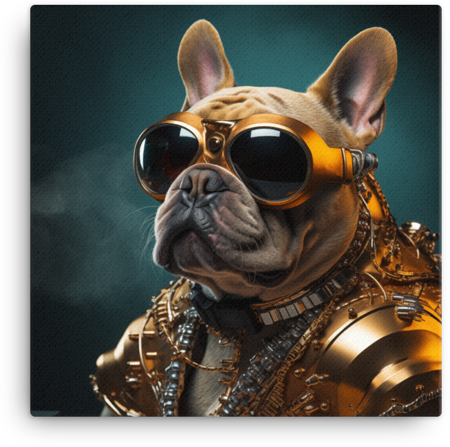 Steampunk Frenchie Aviator Canvas