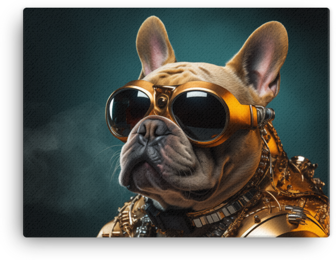 Steampunk Frenchie Aviator Canvas