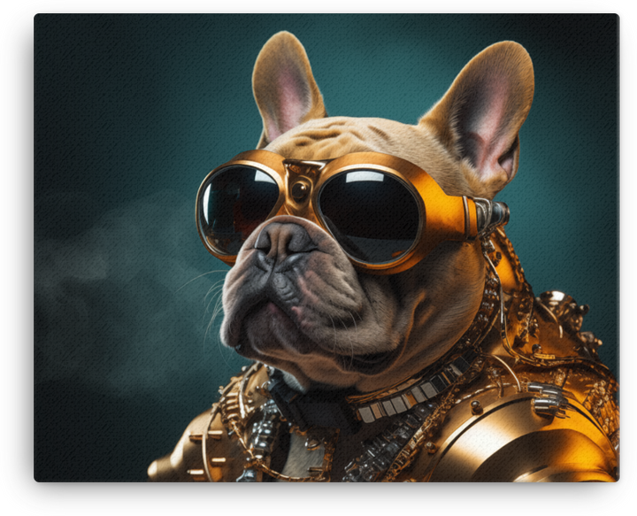 Steampunk Frenchie Aviator Canvas