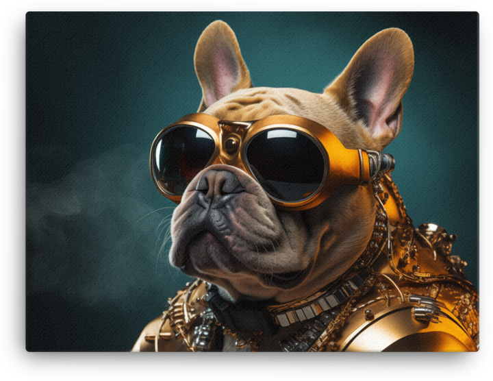 Steampunk Frenchie Aviator Canvas