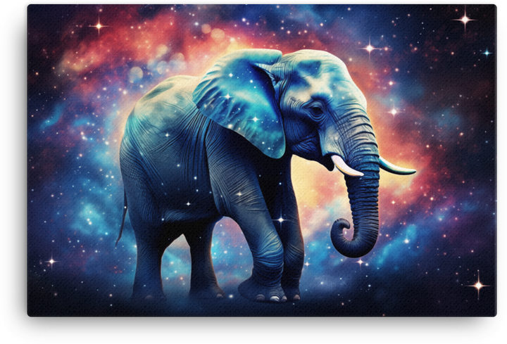 Stellar Grace Elephant Canvas Wall Art