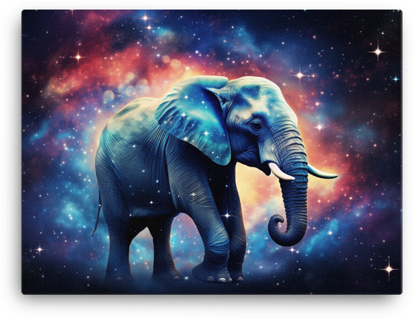 Stellar Grace Elephant Canvas Wall Art