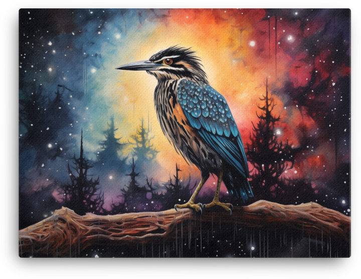 Stellar Heron Twilight Canvas Wall Art