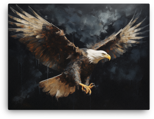 Stormy Ascent Bald Eagle Canvas Wall Art