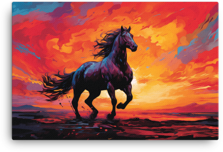 Sundown Majesty Horse Canvas Wall Art