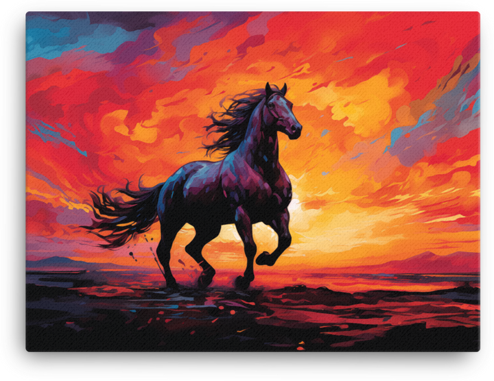Sundown Majesty Horse Canvas Wall Art