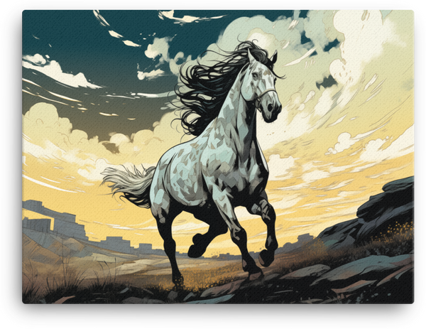 Sunset Gallop Horse Canvas Wall Art