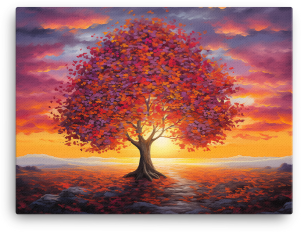 Sunset Glow Tree Canvas wall art